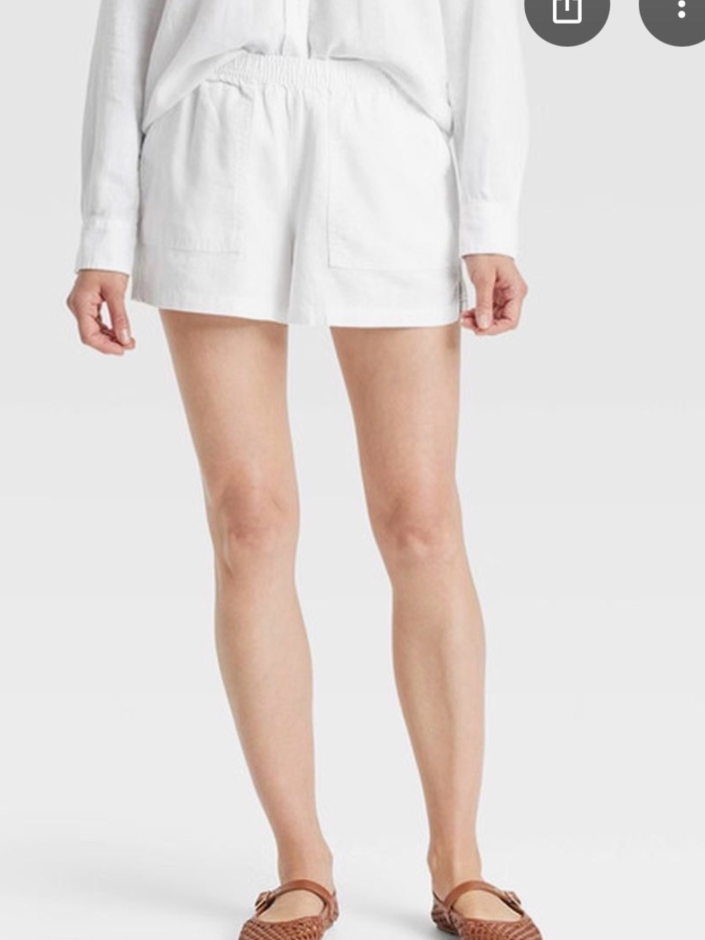 Universal Thread White Linen Shorts Women’s Summer Coastal Casual